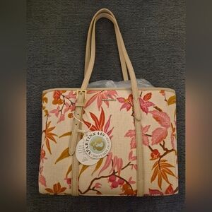 Spartina 449 Floral Tote Bag - Pink and Cream